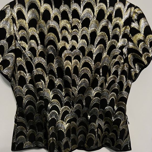 Stunning black and gold top. Perfect for evening wear. - Picture 3 of 4